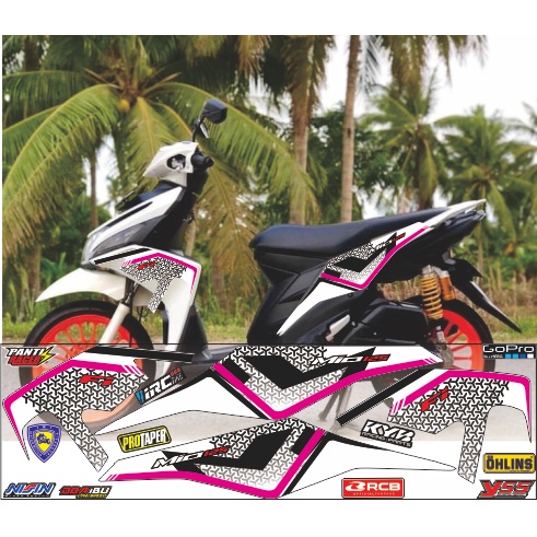 STRIPING/STICKER CUSTOM VARIASI YAMAHA MIO M3/MIO Z VARIASI MOTIF STRIPING STANDART STYLIST PUTIH LI