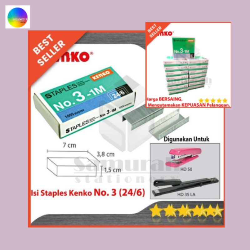 

Isi Staples No. 3 / Refill Stapler no 3 / isi Stepler Besar / Hekter Tangan MAX