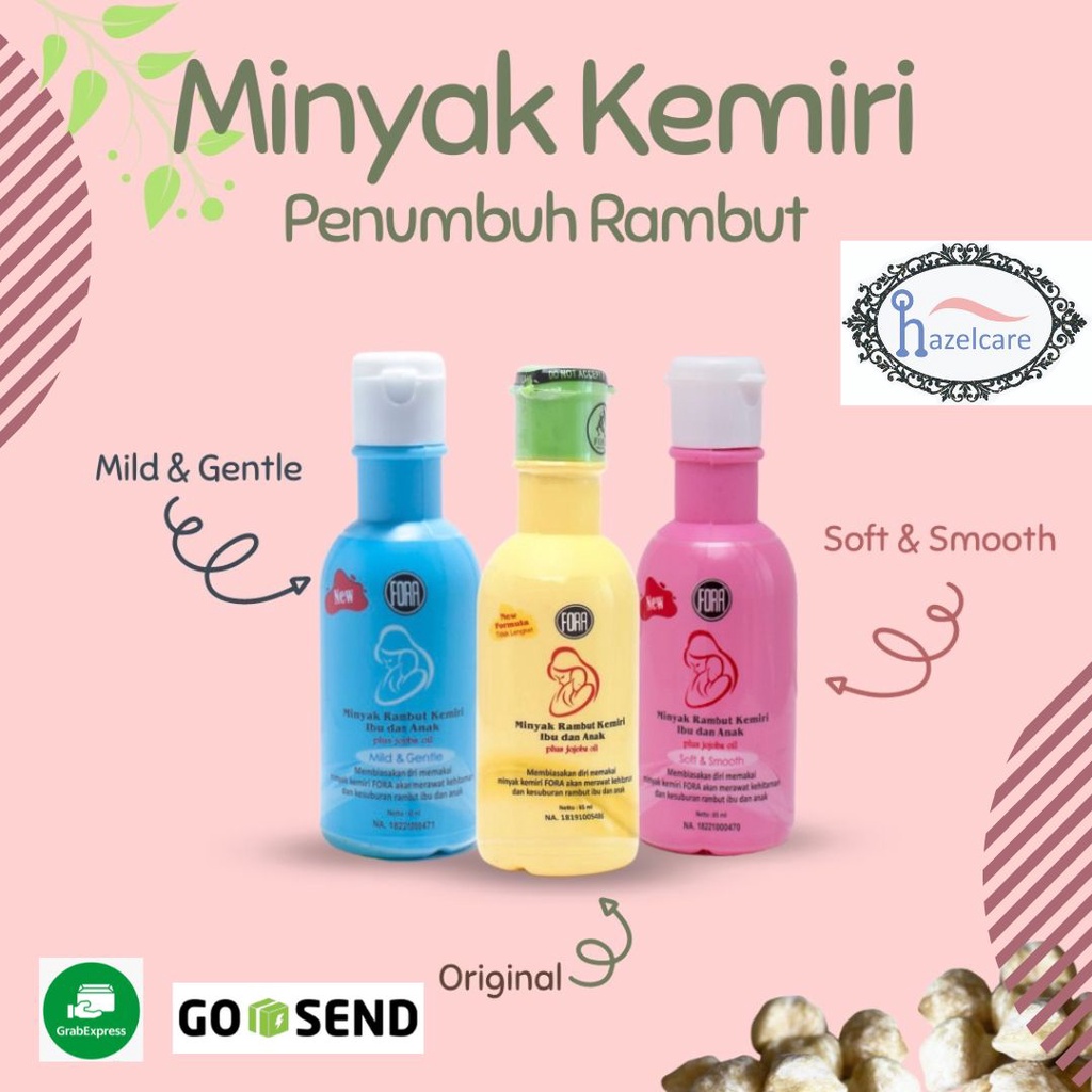 *ORIGINAL* FORA Minyak Rambut Kemiri Ibu dan Anak Plus Jojoba Oil / Soft &amp; Smooth / Mild &amp; Gentle 65ml 65 ml