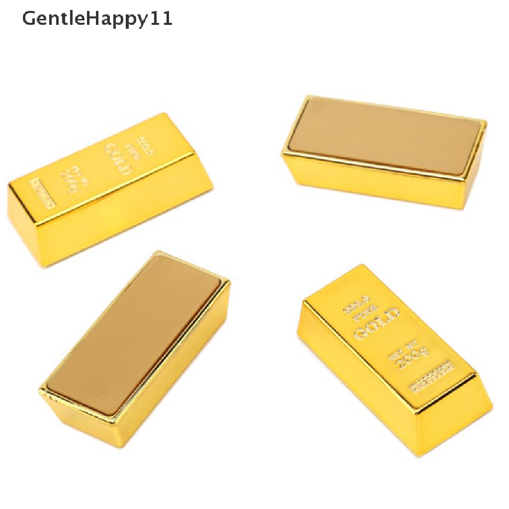 Gentlehappy Plastik Emas Batangan Palsu Simulasi Bata Emas Palsu Berkilauan Gold Bar Paperweight Door Stop Film Prop Hadiah Baru id