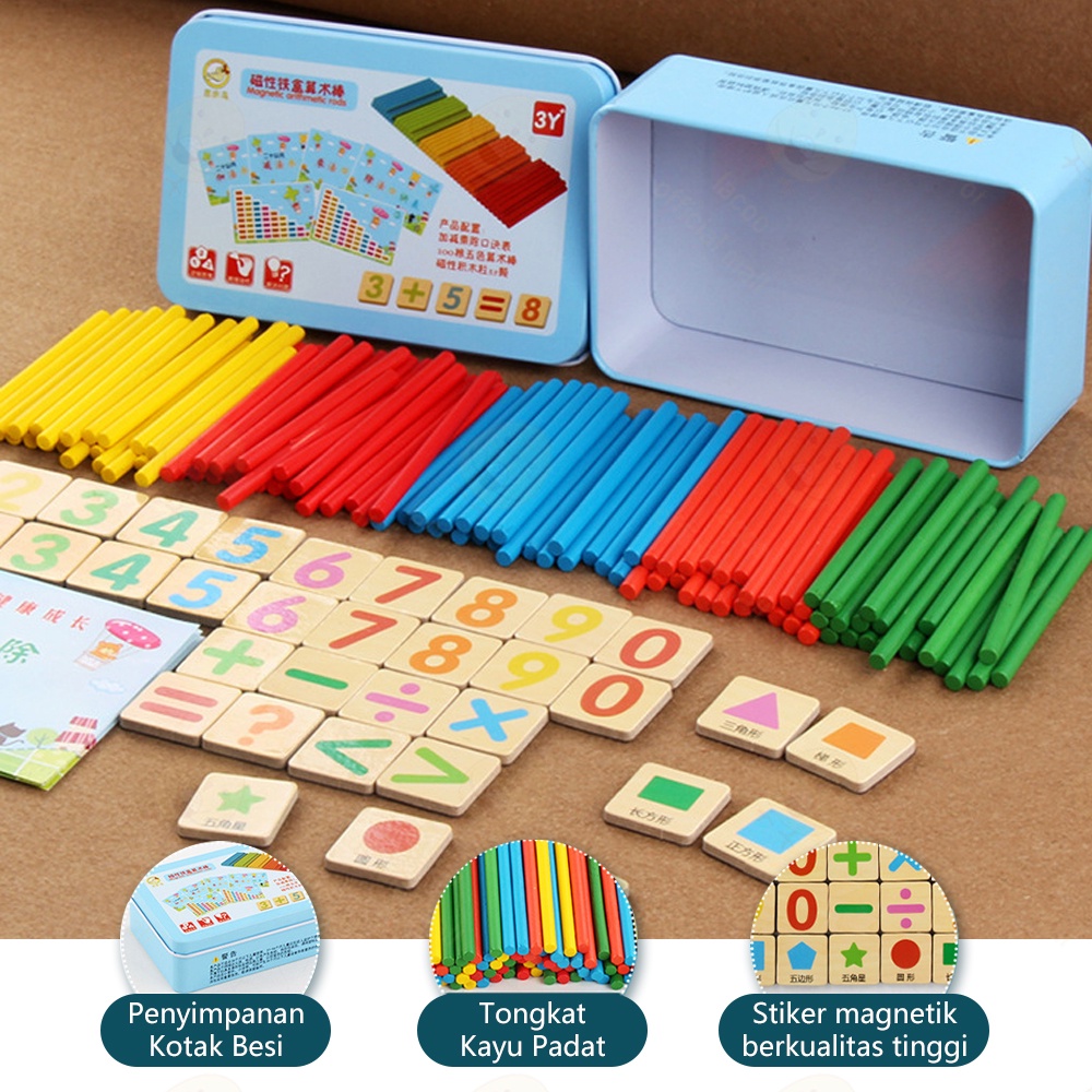 Poney Mainan edukasi intelligence stick puzzle magnet belajar berhitung matematika