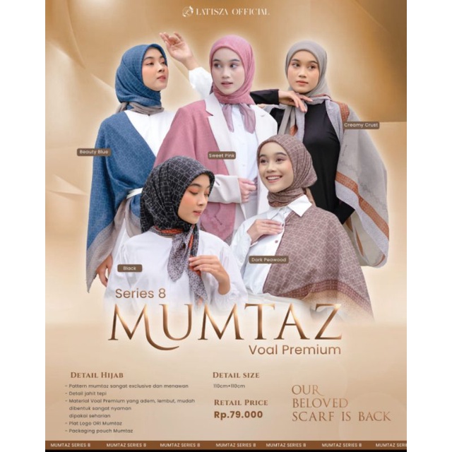 Jilbab segi empat✓hijab rayon premium✓Mumtaz series 8 by latisza hijab.