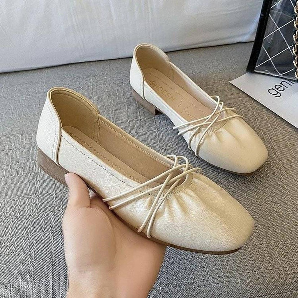 Flat Shoes Cewek Terbaru Korean Style Fashionable Sepatu Wanita Premium Elegant Polos