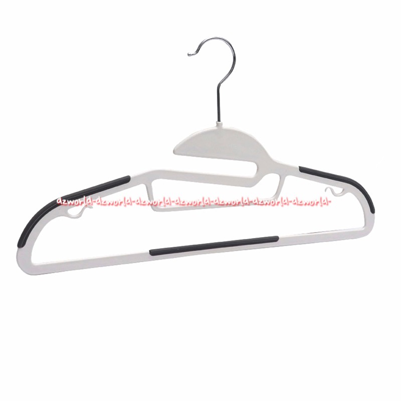 Stora White Cloth Hanger Set 5pcs Gantungan Baju Pakaian Pengait Warna Putih Abu Abu Hangers Bahan Plastik Mudah Digunakan Model Minimalis White