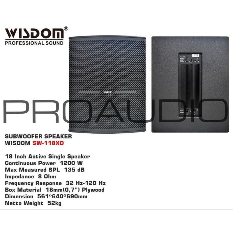 Subwoofer Wisdom 18 Inch SW-118XD SW 118 XD SW 118XD Speaker Aktif Ori