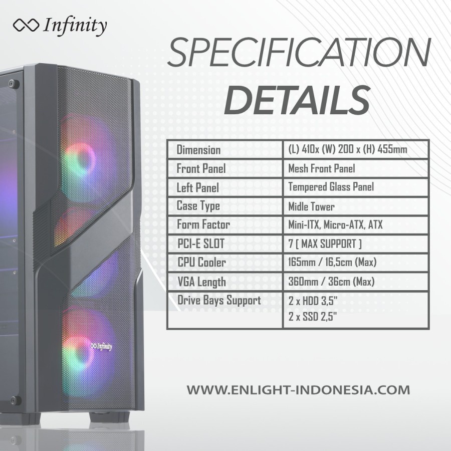 INFINITY NEBULA V5 - ATX Tempered Glass / Casing Gaming