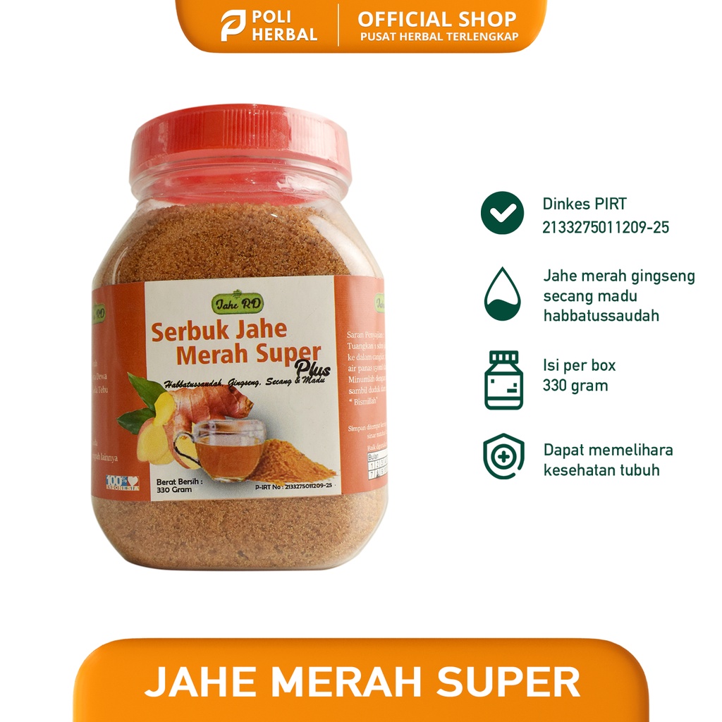 

JAHE MERAH RD Jahe Merah Super Bubuk Original Herbal Isi 330 Gram
