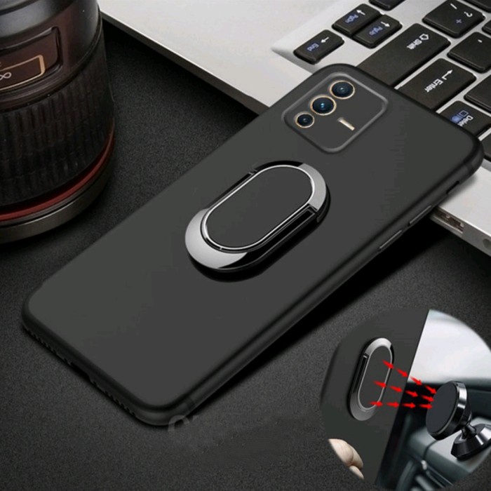 Casing Vivo V23 V 23 5G Soft Case Ring Holder Magnetik Pelindung Slim