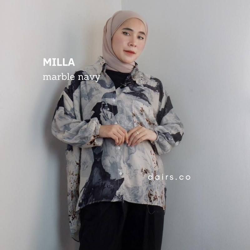 Kemeja Rayon Wanita Oversize Motif Vintage Abstrak Rayon Viscose