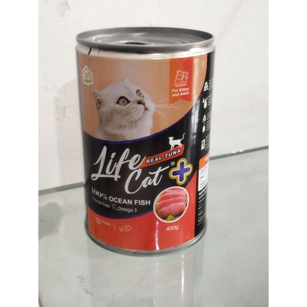 Life Cat Plus Real Tuna Kaleng Kitten Adult 400 gr Makanan Kucing Basah