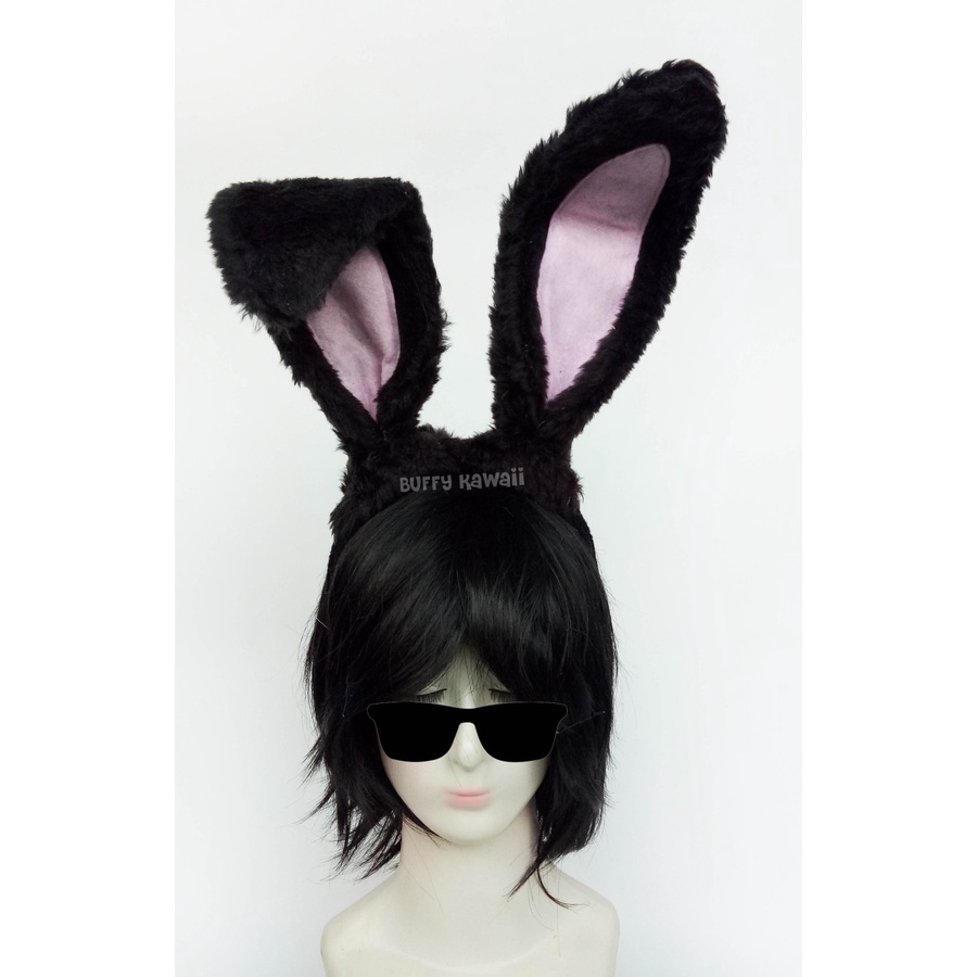 Bando kelinci Large furry fluffy usagi bunny headband cosplay anime game lilota fashion kpop