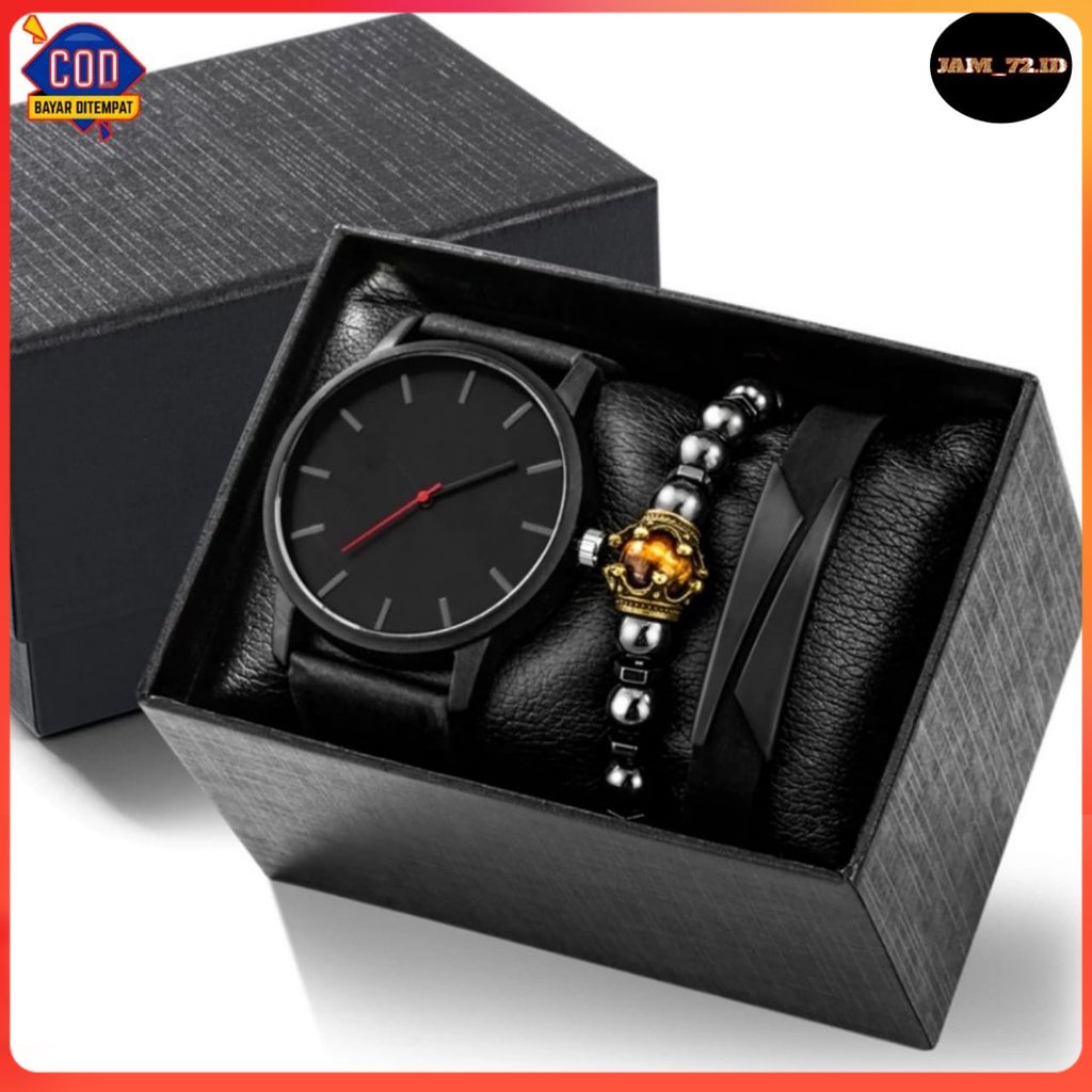 Jam Tangan Pria Set Gelang - Jam Tangan Kasual Pria BONUS Gelang dan Box - Jam Tangan Kado - Jam Tan