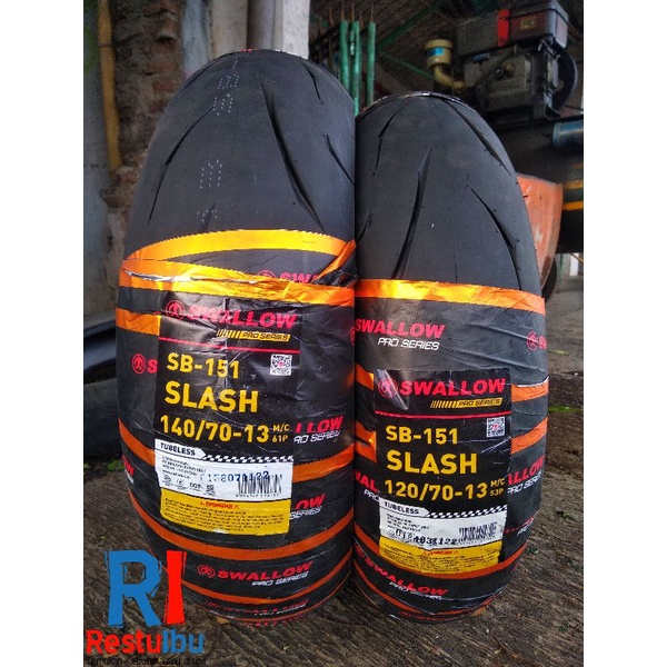 1 Pasang Ban Tubeles Swallow Slash SB-151 120/70-13 & 140/70-13 Soft Compound