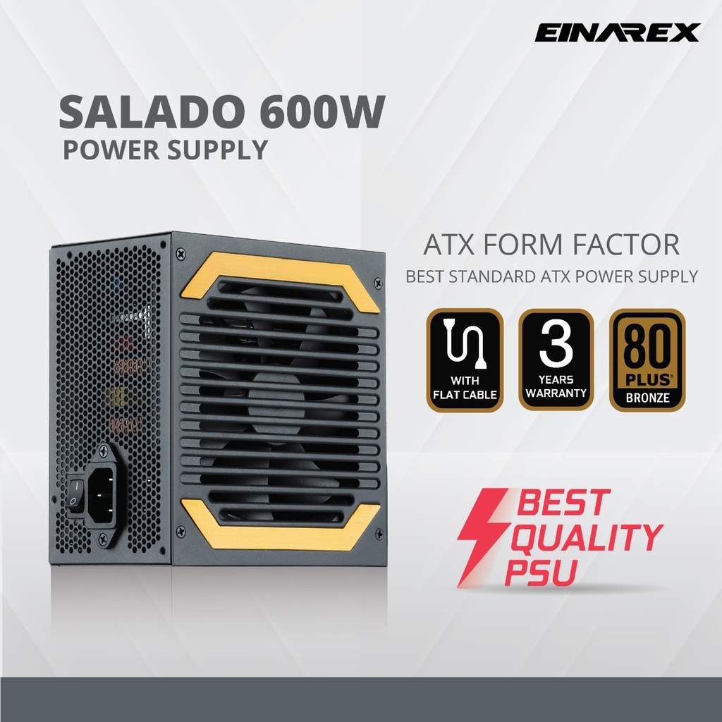 PSU EINAREX SALADO 600W 80+ Bronze Flat Cable | Power Supply 600 Watt