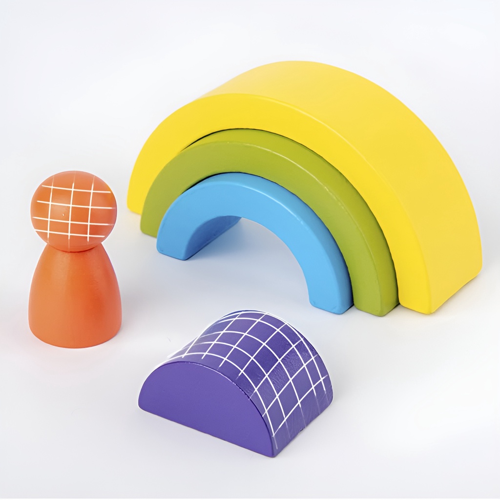 Rainbow Building Block | Mainan Balok Susun Kayu | Mainan Edukatif Anak Laki Laki | Balok Kayu Mainan Anak | Mainan Terbaru 2023