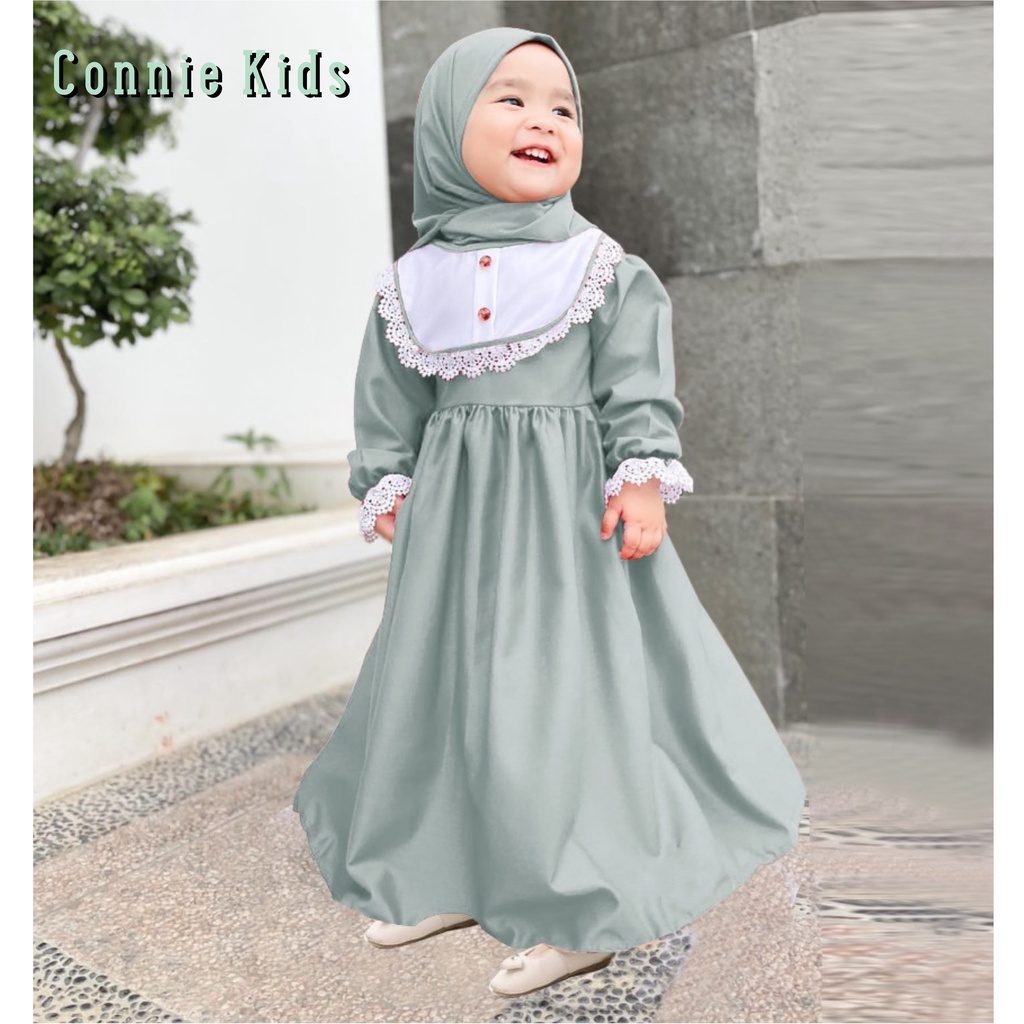 FenishaStore Connie Kid's Dress Muslim Anak Perempuan Terbaru Usia 3-5 Tahun