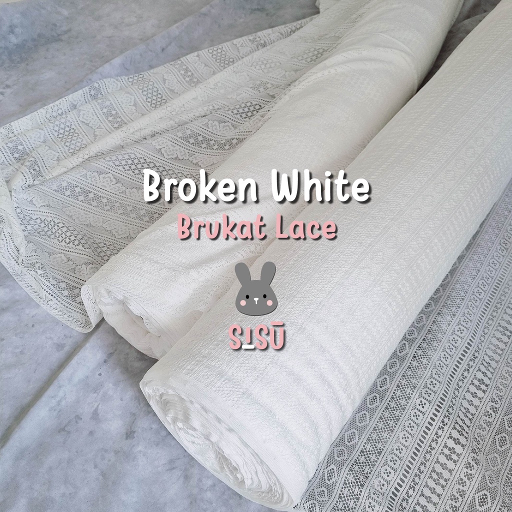 0,5 Meter Kain Brukat malika Brokat Lace Tile Tulle Meteran Motif Salur Garis Bahan Kebaya Dress Gau