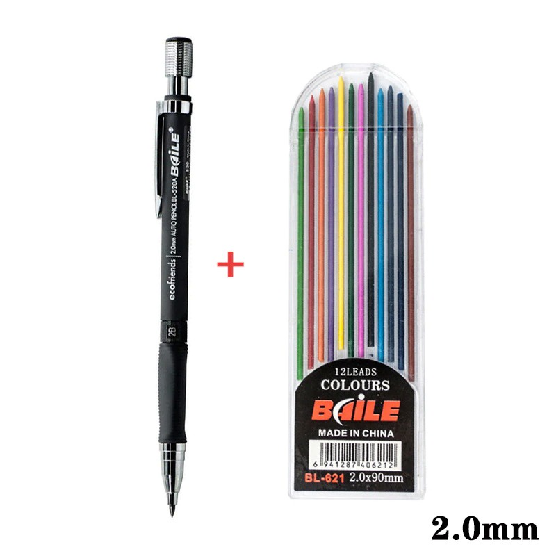 

Mechanical Pencil / Pensil Mekanik 2B 2mm Free isi pensil 12 pcs