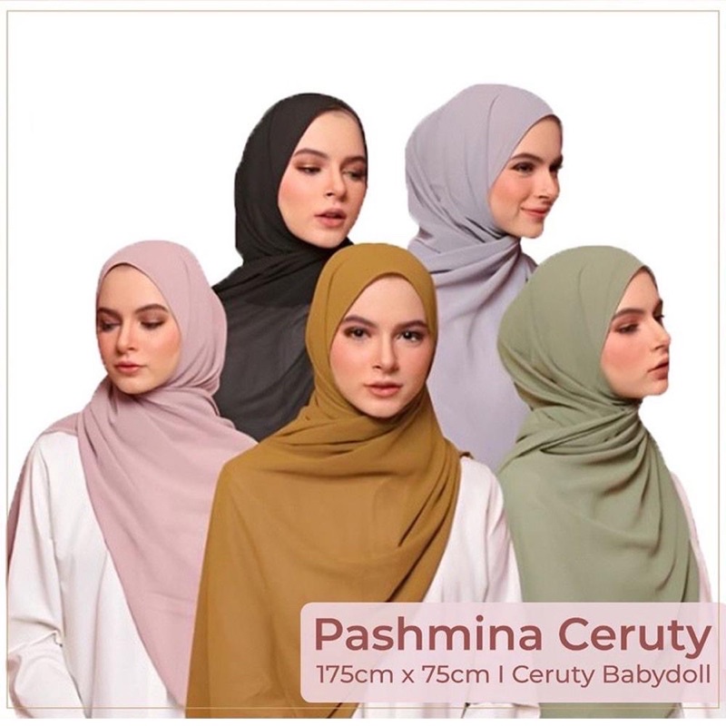 50WARNA PASHMINA MALAY POLOS CERUTY BABYDOLL PREMIUM JAHIT TEPI / PASMINA CERUTY BABY DOLL IMPORT SABYAN HEAVY CHIFFON KERUDUNG HIJAB JILBAB TERMURAH PART 1