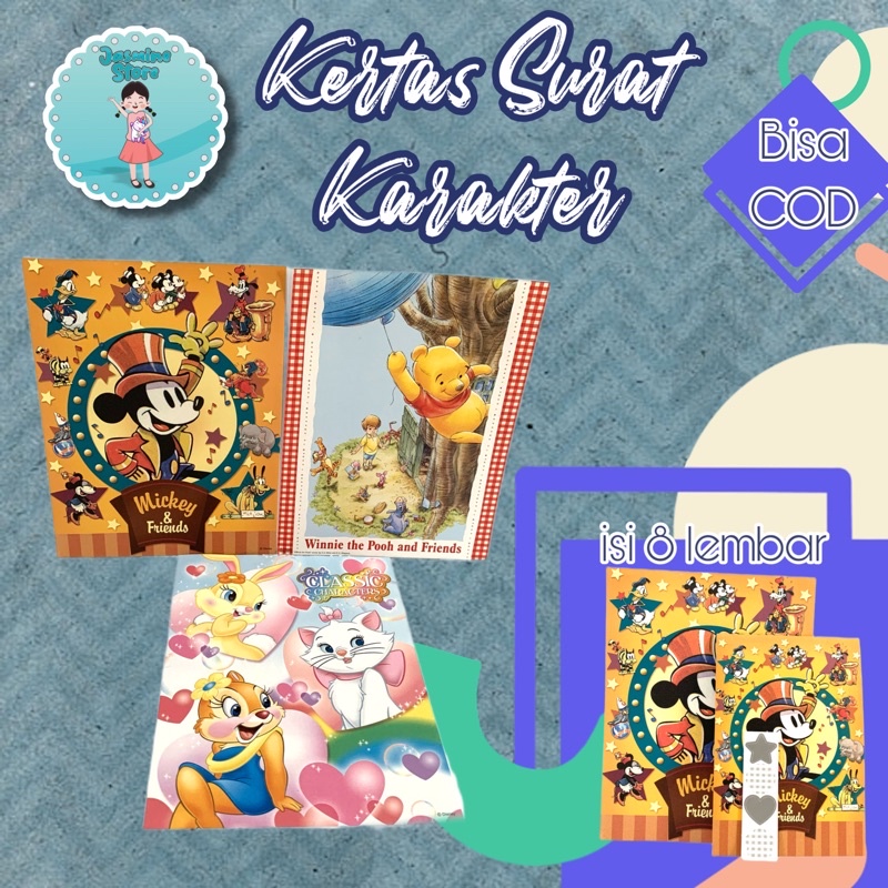 Kertas Surat Karakter/Kertas Surat Ori Japan/Letter Set Character/Memo Set/Kertas Surat Lucu Murah