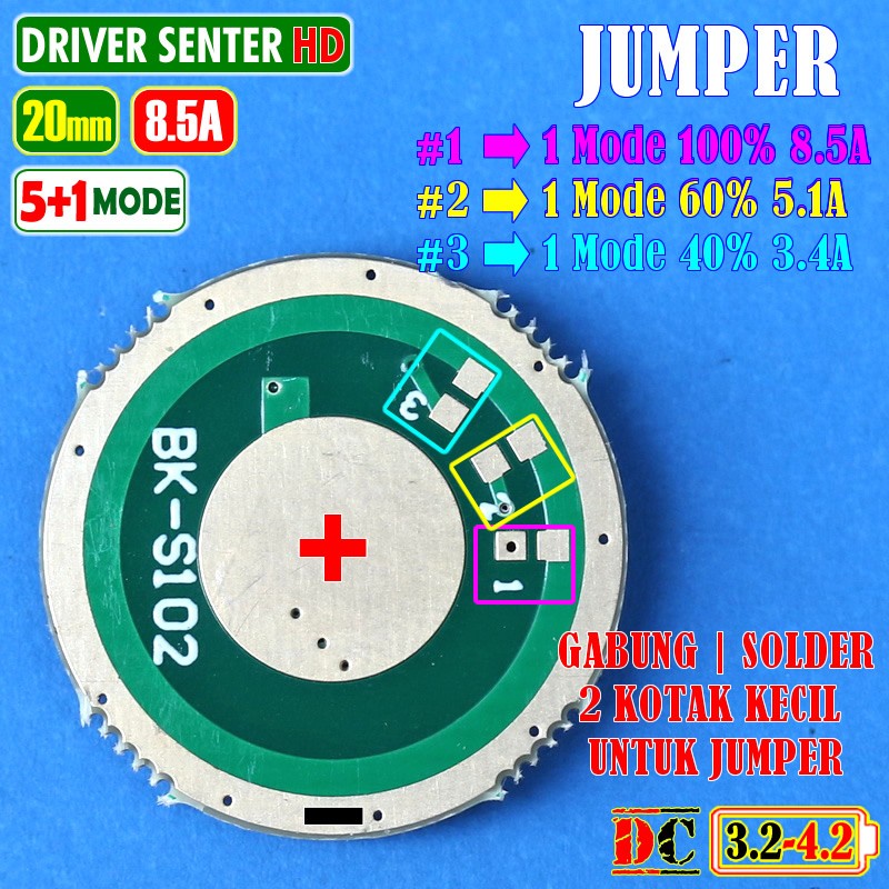Rosianashoop77 Driver Highdrain 20Mm Driver Senter 8A Led 30W Xml3 Cul Sst Sft Yd 5+1 Mode