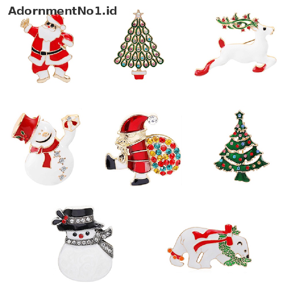 [AdornmentNo1] Fashion Wanita Snowman Santa Claus Pohon Topi Natal Bros Pin Perhiasan Hadiah [ID]