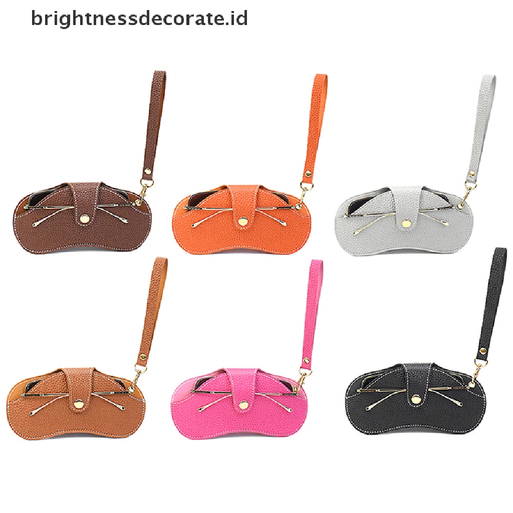 [Birth] Kesederhanaan Baru Snap Glasses Case PU Leather Eye Glasses Container Cover Portable Sunglasses Kotak Penyimpanan Ultra-Tipis Glasses Case [ID]