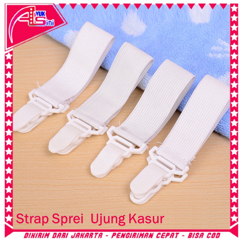 Jual AS Sheet Grippers ( 1 bungkus isi 4 pc ) Pengait Ujung Seprei Tali