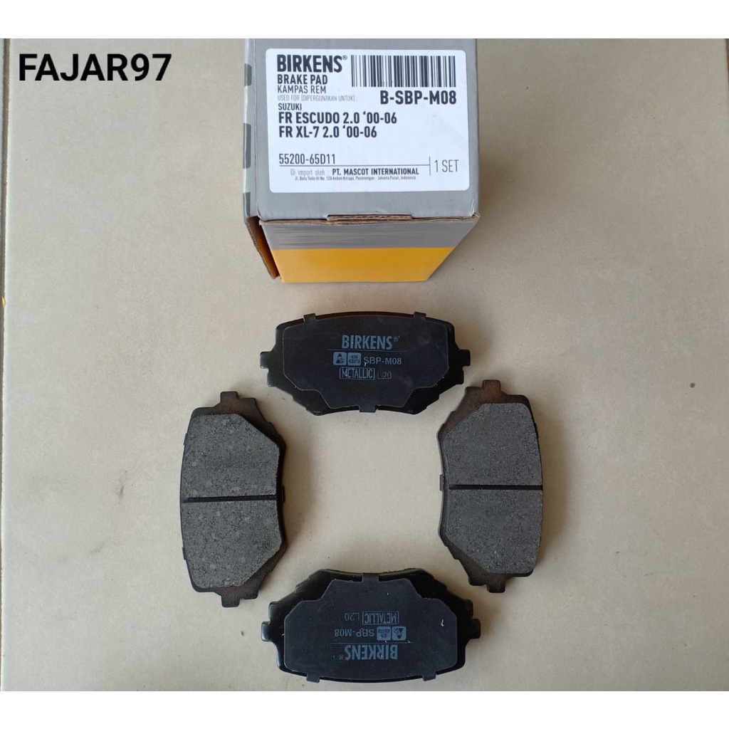 Kampas Rem Depan/Brake Pad Suzuki Escudo 2.0cc/XL 7 2.0cc BIRKENS