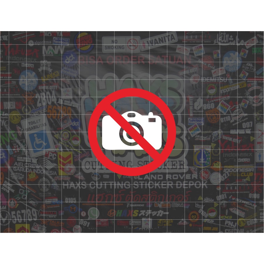 Cutting Sticker No Camera Ukuran 5 Cm Untuk Motor Mobil
