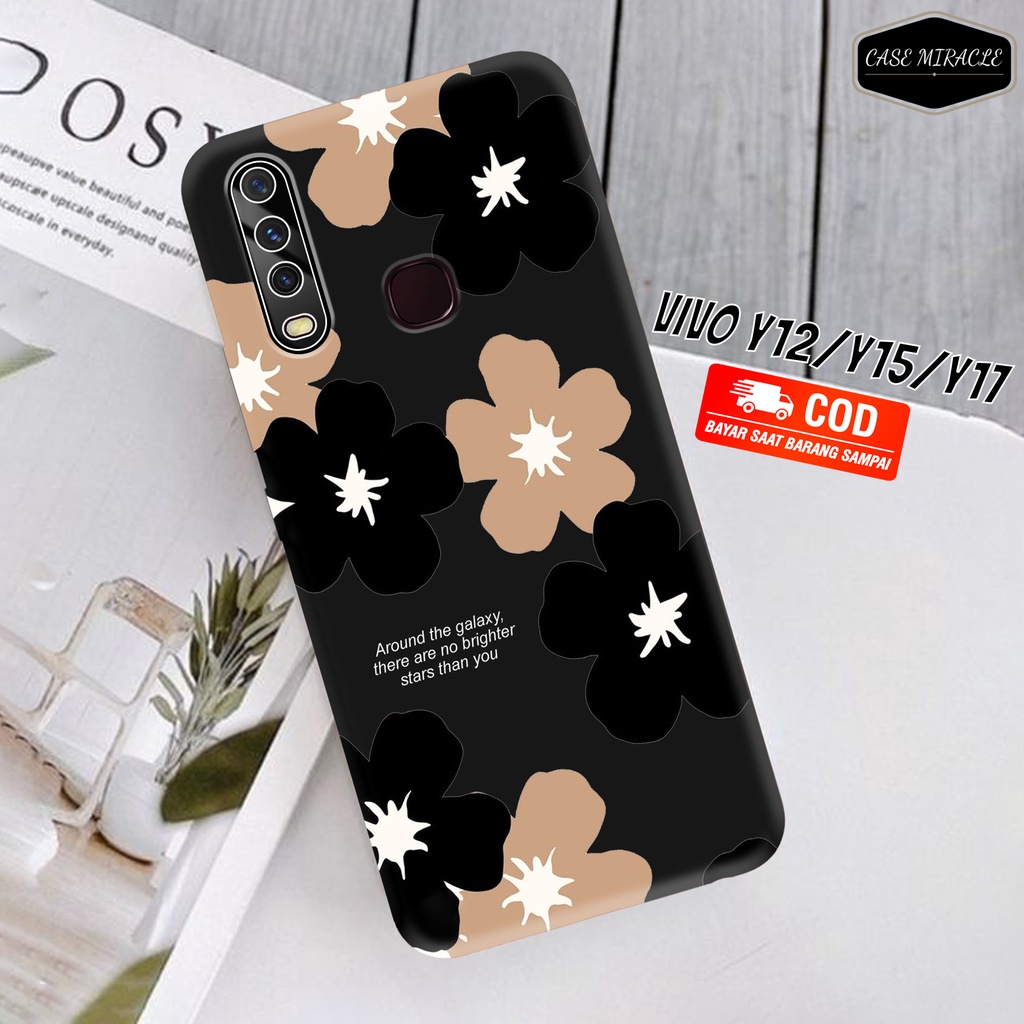 CM Case VIVO Y12 Y15 Y17 Y12i Y11  Softcase Lentur Warna Hitam Macaron Protector Lensa Kamera Kaca  