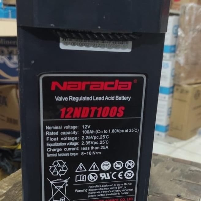 Battery Vrla Narada 12V 100Ah Original Baru Bergaransi, Plts Ups Cargo Termurah