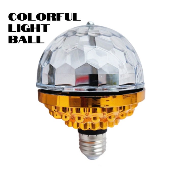 barokahgamis Colorful Light Ball - Lampu DISCO/LED Fitting Putar otomatis disko