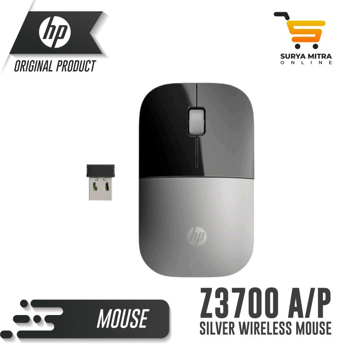 Mouse Wireless HP Z3700 Silver Sleek Design