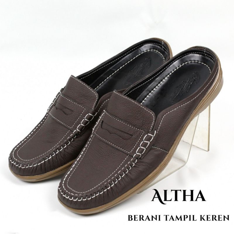 SEPATU SANDAL SENDAL PRI SLOP BUSTONG KULIT ASLI MB01