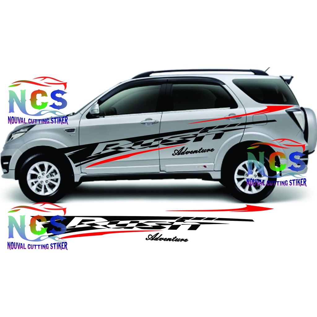 Stiker Striping Mobil RUSH Stiker Cutting RUSH Adventure Stiker Mobil Daihatsu RUSH Terbaru