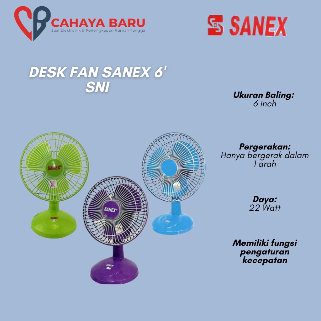 DESK FAN SANEX 6' SNI