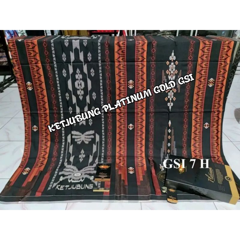 SARUNG KETJUBUNG PLATINUM GOLD GSI ( Gunung Songket Ikat ) Sarung Ketjubung Murah