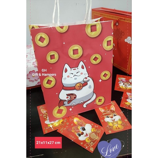 

Paper Bag Imlek Kantongan CNY Tas Hampers Parcel Parsel Gift Souvenir