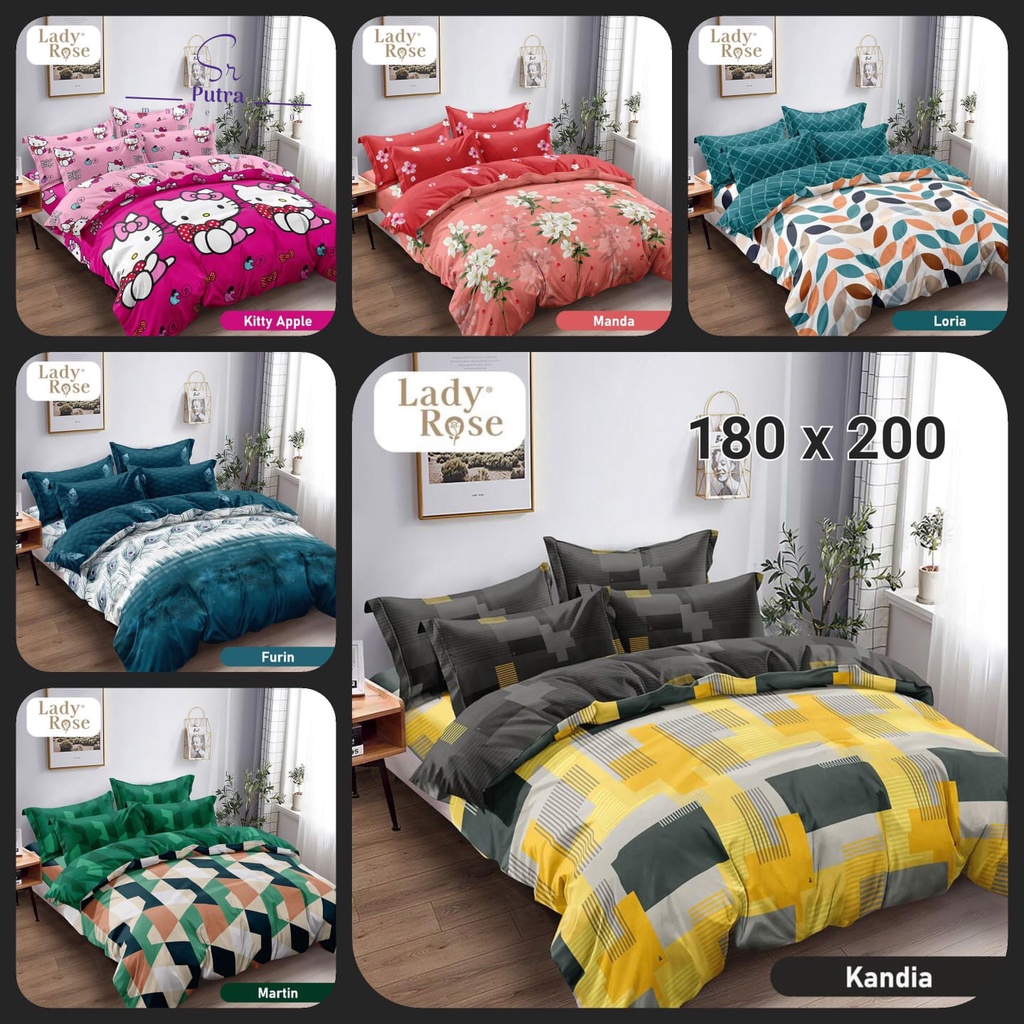 Bed Cover Rumbai Lady rose From Internal Ukuran 180 x 200