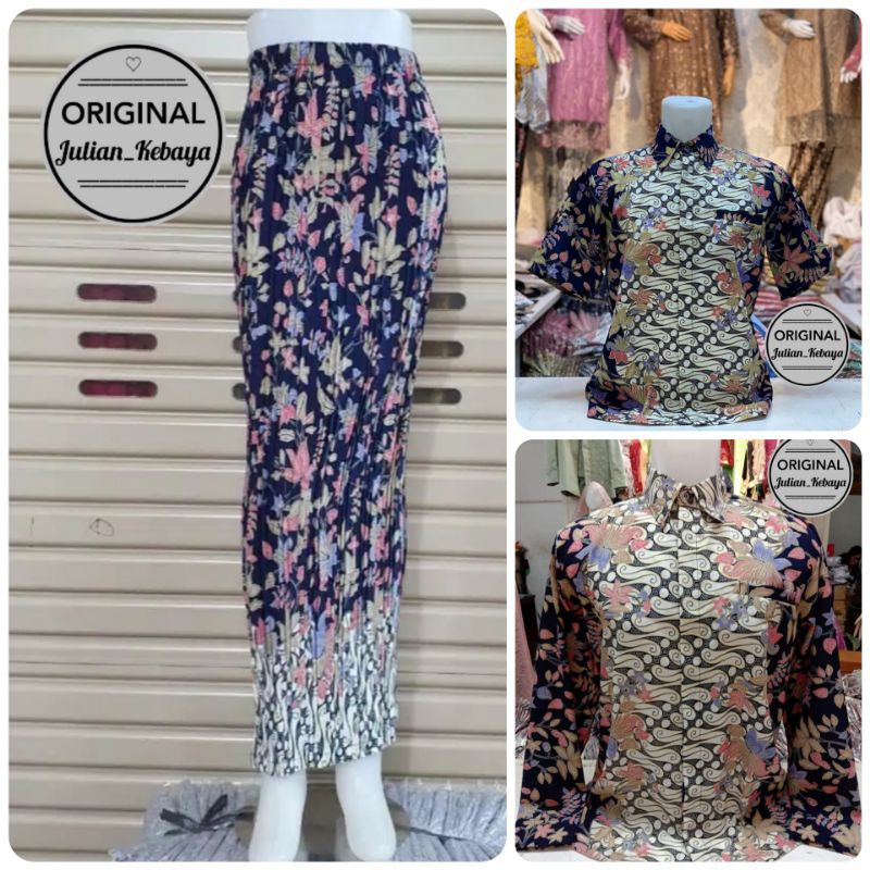 BAJU BATIK COUPLE / COUPLE ROK PLISKET JUMBO SET KEMEJA BATIK PRIA / KEMEJA BATIK PRIA MODERN/ BATIK