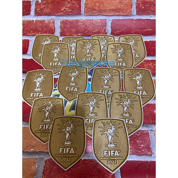 READY BUKAN PRINTING, PATCH JUARA DUNIA 2022 PATCH ARTENTINA FIFA EMAS