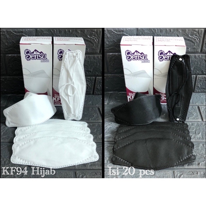 Masker Kf94 Kf 94 SENSA Hijab Headloop 4 ply isi 20 pcs