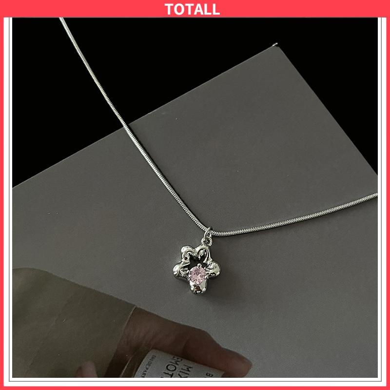 COD Kalung Bunga Rantai Klavikula Mewah Sense Light Desain Canggih Wanita-Totall