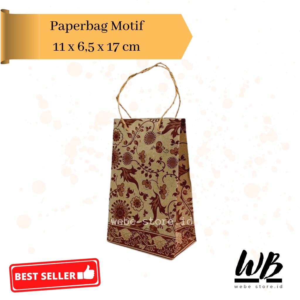 

READY BISA GOSEND TAS PAPERBAG KECIL COKLAT MOTIF BATIK SIZE 11x6,5x17cm GOODIEBAG CRAFT UNTUK SNACK ARISAN