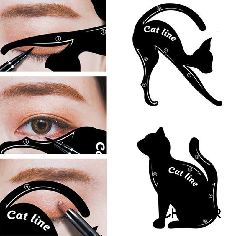 【COD】Cetakan Eyeliner / Eye Shadow / Alis Kucing Cat Line Bentuk Kucing  Untuk Pemula Portabel Multifungsi Makeup Tool-CH