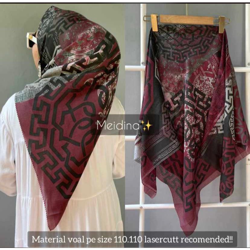 Kerudung Segi Empat Motif Voal Premium|Hijab Segiempat Terbaru 2023|Jilbab Segi 4 Terlaris Dan Murah