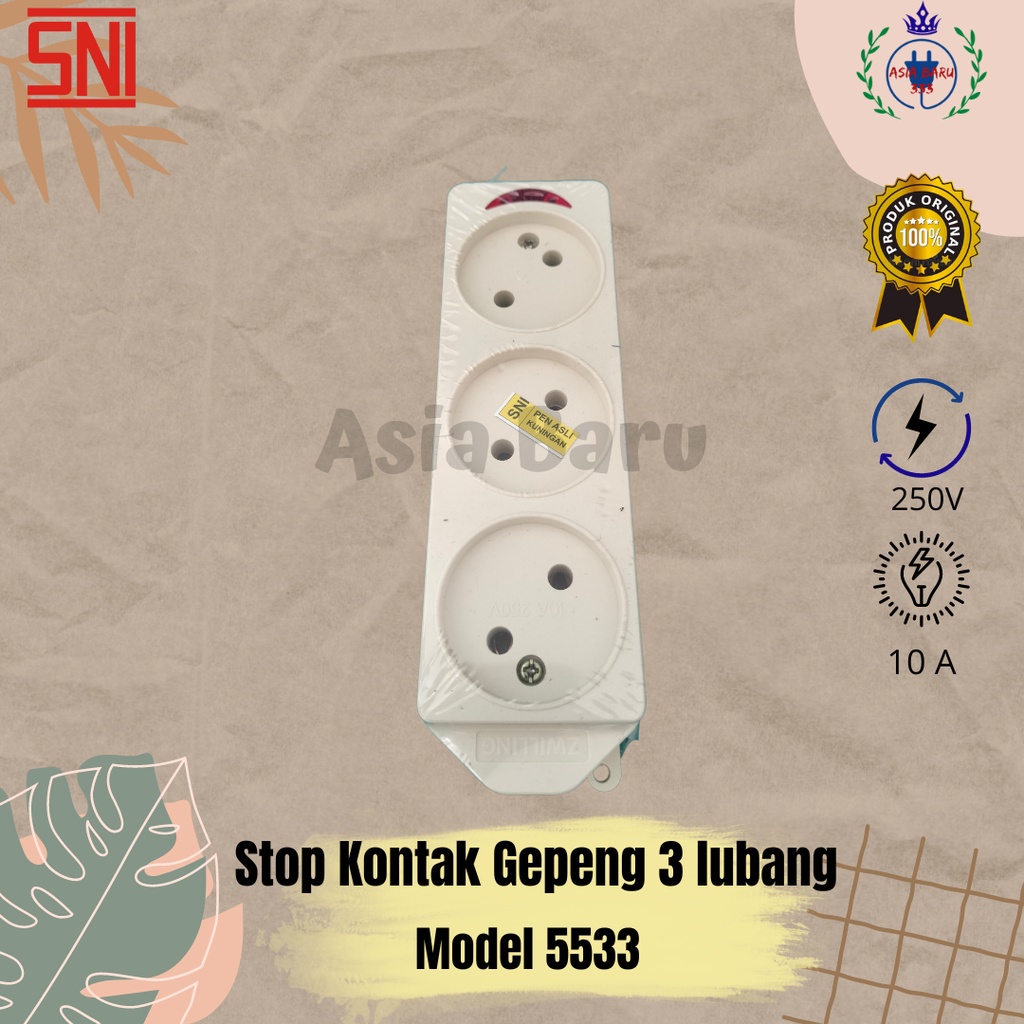 Stop Kontak Gepeng 3 Lubang