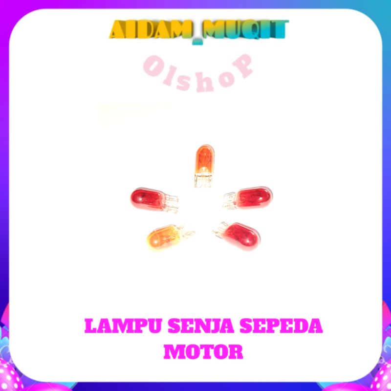 2 PCS LAMPU SENJA LAMPU SPEDOMETER TANCAP MOTOR LAMPU BOHLAM SPEDOMETER TANCAP MOTOR BEAT VARIO SUPRA SCOOPY GRAND UKURAN M10 5W