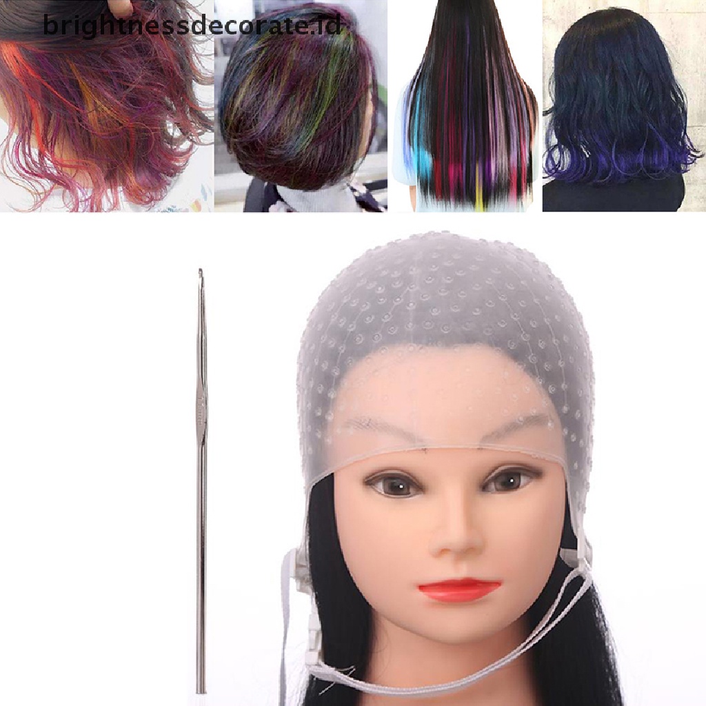 [Birth] Topi Highlight Rambut Bahan Silikon Dengan Topi Pewarna Rambut Reusable Hair Dye Hat [ID]